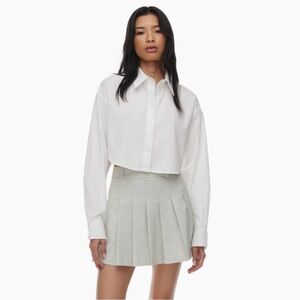 Sunday Best Poppy Poplin Crop Button-down Shirt